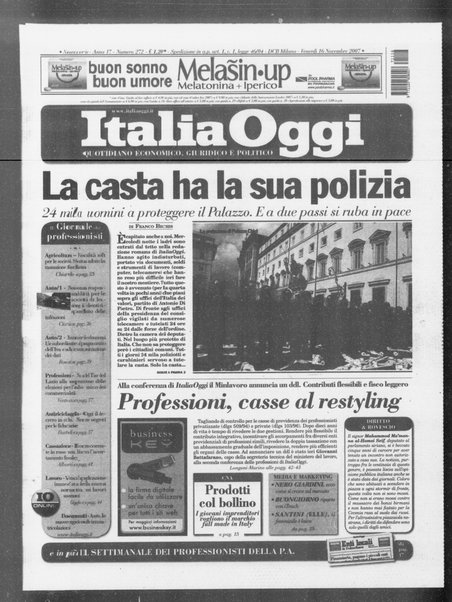 Italia oggi : quotidiano di economia finanza e politica